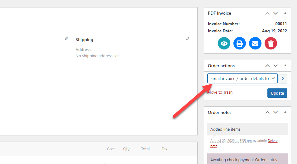 How to send customer invoice in WooCommerce