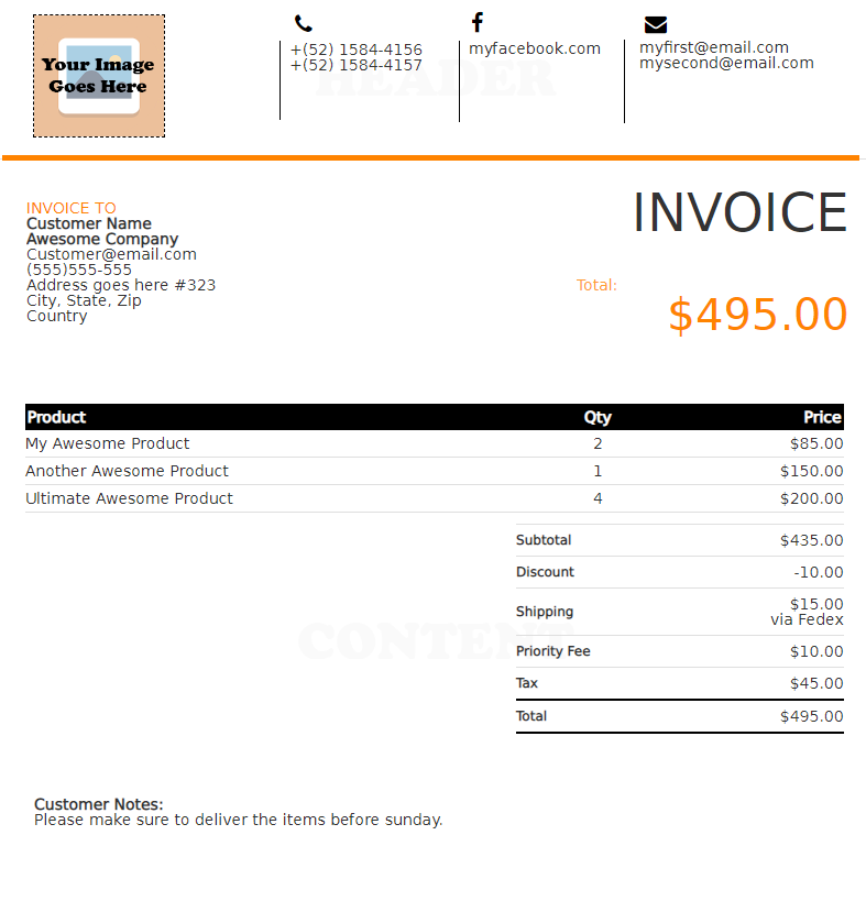 WooCommerce pdf invoices