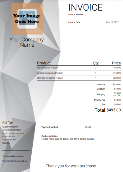 Creating a WooCommerce custom invoice template