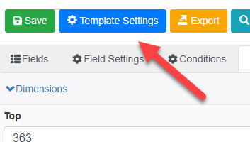 go to template settings to change credit note